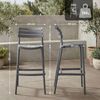 Barhocker NILS mit Lehne - 49 x 50 x 99 cm, Kunststoff, Dunkelgrau | Hoher Stuhl Barstuhl Gartenstuhl Outdoor Bild 2