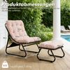 LVHOM Sessel mit Hocker, Gepolsterter Loungesessel aus Cord mit Metallgestell, ergonomischer Relaxsessel für Wohnzimmer und Schlafzimmer, Rosa Bild 5