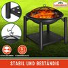 GARDEBRUK® Feuerschale, mit Funkenschutz, Schürhaken, Abdeckung, Stahl Schwarz, 38,5 x 55 x 55 cm Bild 3