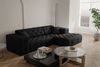 Ecksofa Designersofa CHANTAL in Stoff Opera Velvet Schwarz Ottomane Rechts Bild 5