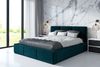 Polsterbett VEROM 120x200 mit Matratze, Bettkasten und Lattenrost. Farbe: Pfau 36 Bild 2
