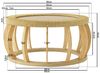 MODFU Couchtisch Rattan Rundes Kaffeetisch mit Gebogenen Beinen, Wohnzimmertisch Sofatisch Bild 4