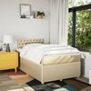 vidaXL Boxspringbett mit Matratze Creme 120x190 cm Stoff 3287407 Bild 3