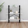 vidaXL Bücherregal 3 Böden Weiß 100x30x105 cm Massivholz Kiefer 806553 Bild 4