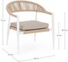 Gartensessel Aidnaja aus Aluminium, modernes Design mit Twist Rattan, Weiß Beige, inkl. Kissen Bild 3