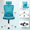 Durrafy Bürostuhl 200kg Ergonomischer Bürostuhl-Verstellbare Lordosenstütze (Verstellbare Lendenwirbelstutze + Kopfstutze + hohenverstelbare Armlehnen),bis zu 130° neigbar, atmungsaktives Netzgewebe, Drehstuhl),bis zu 130° neigbar, atmungsaktives Netzg... Bild 3