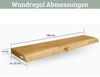 Wandregal Holz schwebend KYLO - Eichenholz Massiv, mit Baumkante | Bücherregal Schwebendes Regal Hängeregale für Wohnzimmer | 100x22x4cm Bild 2