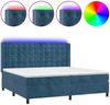 vidaXL Boxspringbett mit Matratze & LED Dunkelblau 200x200 cm Samt 3139827 Bild 2