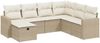 vidaXL 7-tlg. Garten-Sofagarnitur mit Kissen Beige Poly Rattan 3263524 Bild 2