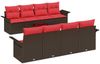 vidaXL Gartensofa-set mit Kissen 9 pcs Beige und Rot Poly-Rattan 3353963 Bild 2
