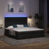 vidaXL Ottoman-Bett mit Matratzen & LEDs Schwarz 200x200 cm Stoff 3314033 Bild 3
