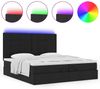 vidaXL Ottoman-Bett mit Matratzen & LEDs Schwarz 200x200 cm Stoff 3314033 Bild 5