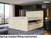 MEBLINI Boxspringbett DUKE 200x200 cm mit Bettkasten - H4/Beige Samt Polsterbett - Doppelbett mit Topper & Taschenfederkern-Matratze Bild 4