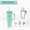 bodum Thermobecher mit Strohhalm Heiß & Kalt Isolierbecher to Go 1200ml mint Bild 3