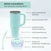 bodum Thermobecher mit Strohhalm Heiß & Kalt Isolierbecher to Go 1200ml mint Bild 4