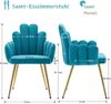 WAHSON OFFICE CHAIRS Esszimmerstuhl 2/4er Set, Samt/Kunstfell Polsterstuhl Muschel Sessel Küchenstuhl (2 St) Bild 2