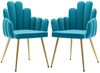 WAHSON OFFICE CHAIRS Esszimmerstuhl 2/4er Set, Samt/Kunstfell Polsterstuhl Muschel Sessel Küchenstuhl (2 St) Bild 5
