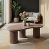 Couchtisch Evan 130 cm Mocha Mousse - Moderner ovaler Sofatisch mit Säulenfuß Bild 3