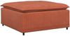 vidaXL Modulares Sofa Fußhocker-Modul Rot Orange 100x100x48 cm 4104504 Bild 5