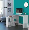 Dmora Schreibtisch Kyarr, Mehrzweckschreibtisch, Bürotisch für PC, Eckschreibtisch, 112x101 h77 cm, Mattweiß Bild 2