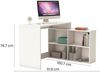 Dmora Schreibtisch Kyarr, Mehrzweckschreibtisch, Bürotisch für PC, Eckschreibtisch, 112x101 h77 cm, Mattweiß Bild 3