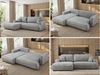 Ecksofa OVO mit schlaffunktion und bettkasten, Wellenfeder, lose Kissen, L-form 271x195 cm - Hellgrau Velvet - linke Seite Bild 2
