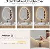 EMKE Spiegel mit Beleuchtung Asymmetrischer LED Badspiegel mit Beleuchtung 65 x 45 cm Touch-Schalter, 3 Lichtfarben Dimmbar, Beschlagfrei Badezimmerspiegel mit Beleuchtung IP44 Energiesparend Bild 2
