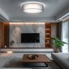 LED Deckenleuchte, Textil grau, 3 Stufen Dimmer, D 50 cm Bild 3