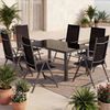 Casaria 'Bern' Garten-Essgruppe, Tisch & 6 Stühle mit verstellbarer Rückenlehne, Schwarz Bild 2