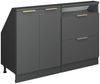 Küchenschrank für Dachschrägen R-Line Anthrazit-Gold 120 cm 2er Set Vicco Bild 1