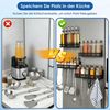 BlingBin Gewürzregal Magnetisches Gewürzregal für Kühlschrank, 4/3pcs Magnetregal mit Haken, 4er Set 4-tlg, mit beweglichen 8 Haken für Küchenorganisation und Lagerung Bild 4