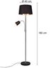 meineWunschleuchte 'Henta' Stehleuchte mit Flexarm und Leselicht, Metall silber, Stoffschirm schwarz / gold Bild 4