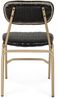 Stuhl Yada Kunstleder, Industrial Design mit Nieten, Schwarz, gepolstert, goldfarbenes Metallgestell Bild 3