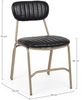 Stuhl Yada Kunstleder, Industrial Design mit Nieten, Schwarz, gepolstert, goldfarbenes Metallgestell Bild 4