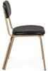 Stuhl Yada Kunstleder, Industrial Design mit Nieten, Schwarz, gepolstert, goldfarbenes Metallgestell Bild 2