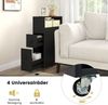 Beweglicher Badezimmerschrank mit 2 ausziehbaren Schubladen & Bürstenhalter für kleine Räume Schwarz Bild 4
