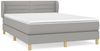 Doppelbett, Polsterbett mit Matratze Hellgrau 140x190 cm Stoff Hellgrau 140x190 cm Bild 2