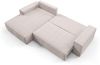 Ecksofa Schlafsofa LEVIO Stoff ARAGON Creme Ottomane Links Bild 2