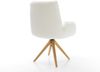 Drehstuhl Clea-Flex Bouclé Soft Beige Holzgestell kantig Natur 180° drehbar Bild 5