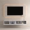 Planetmöbel TV Board 200 cm Weiß, TV Schrank mit 2 Klappen als Stauraum, Lowboard hängend oder stehend, Sideboard Wohnzimmer Bild 4
