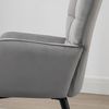 Ohrensessel-Set mit Hocker, weich gepolstert, 73x77,5x98 cm, Hellgrau Bild 5