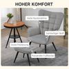 Ohrensessel-Set mit Hocker, weich gepolstert, 73x77,5x98 cm, Hellgrau Bild 3