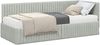 vidaXL Eckbettgestell mit Matratze mit Kopfteil 2 pcs Hellgrau Samt 3393798 Bild 2