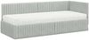 vidaXL Eckbettgestell mit Matratze mit Kopfteil 2 pcs Hellgrau Samt 3393798 Bild 4
