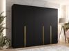 Kleiderschrank Veluna I 250 (Farbe: Schwarz / Schwarz + Gold) Bild 2