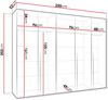 Kleiderschrank Veluna I 250 (Farbe: Schwarz / Schwarz + Gold) Bild 5