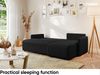 MEBLINI Schlafcouch mit Bettkasten – VESPER – 215x147x94cm – Rechts - Schwarz Boucle - Kleines Ecksofa mit Schlaffunktion - Sofa mit Relaxfunktion und Kissen - Kleine Couch L-Form – Eckcouch Bild 5