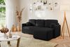 MEBLINI Schlafcouch mit Bettkasten – VESPER – 215x147x94cm – Rechts - Schwarz Boucle - Kleines Ecksofa mit Schlaffunktion - Sofa mit Relaxfunktion und Kissen - Kleine Couch L-Form – Eckcouch Bild 2