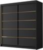 Kleiderschrank mit Goldverzierung Bajpra IV mit zwei Schwebetüren (Farbe: Schwarz) Bild 2
