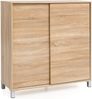 Wohnling Schuhschrank mit Schiebetüren, Sonoma Holz 100 x 108 x 37,5 cm Bild 2